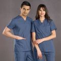 Petrol Blue Classic Surgical Collar Scrubs Suit (Thin Fabric)