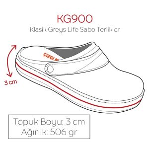 Kırmızı Klasik Greys Life Sabo Terlikler